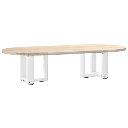 vidaXL Coffee Table Legs T-Shaped 2 pcs White 30x25x(30-31) cm Steel