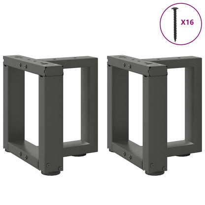 vidaXL Coffee Table Legs T-Shaped 2 pcs Anthracite 30x25x(30-31) cm Steel