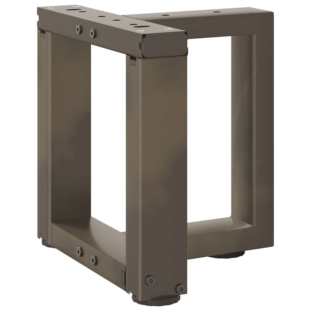 vidaXL Coffee Table Legs T-Shaped 2 pcs Black 30x25x(30-31) cm Steel