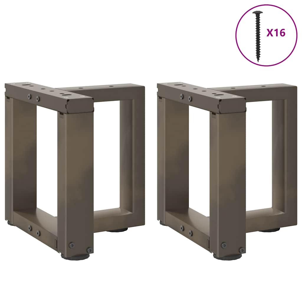vidaXL Coffee Table Legs T-Shaped 2 pcs Black 30x25x(30-31) cm Steel