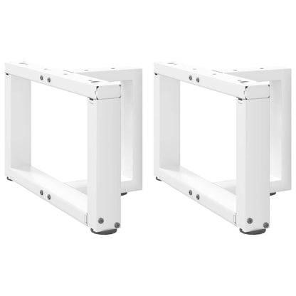 vidaXL Coffee Table Legs T-Shaped 2 pcs White 40x25x(30-31) cm Steel