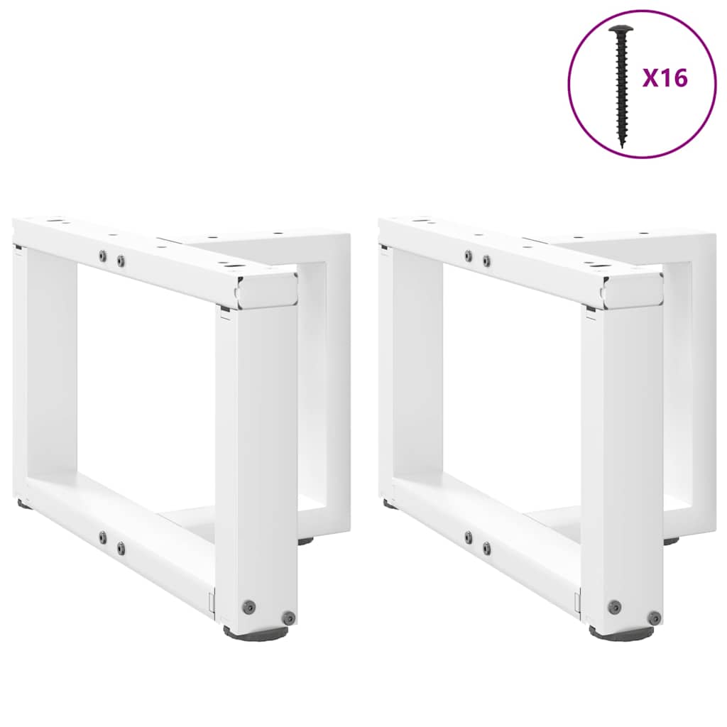 vidaXL Coffee Table Legs T-Shaped 2 pcs White 40x25x(30-31) cm Steel
