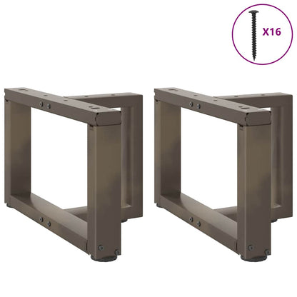 vidaXL Coffee Table Legs T-Shaped 2 pcs Black 40x25x(30-31) cm Steel