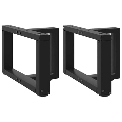 vidaXL Coffee Table Legs T-Shaped 2 pcs Black 50x25x(30-31) cm Steel