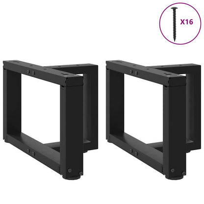 vidaXL Coffee Table Legs T-Shaped 2 pcs Black 50x25x(30-31) cm Steel