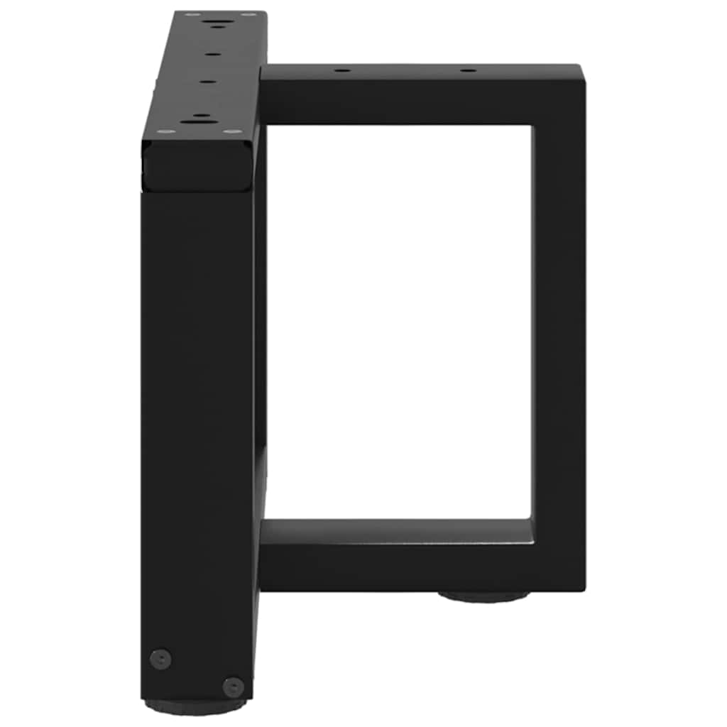 vidaXL Coffee Table Legs T-Shaped 2 pcs Black 50x25x(30-31) cm Steel