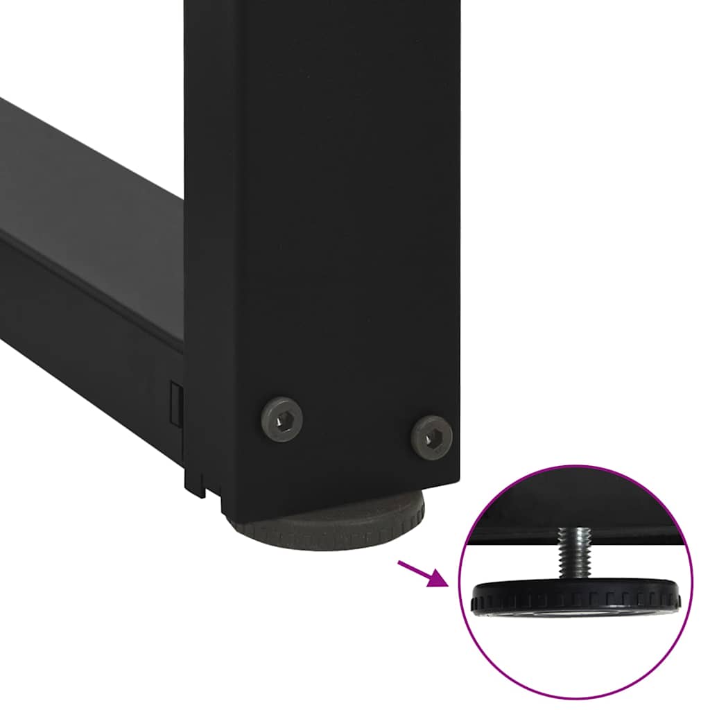 vidaXL Coffee Table Legs T-Shaped 2 pcs Black 50x25x(30-31) cm Steel