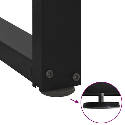 vidaXL Coffee Table Legs T-Shaped 2 pcs Black 50x25x(30-31) cm Steel