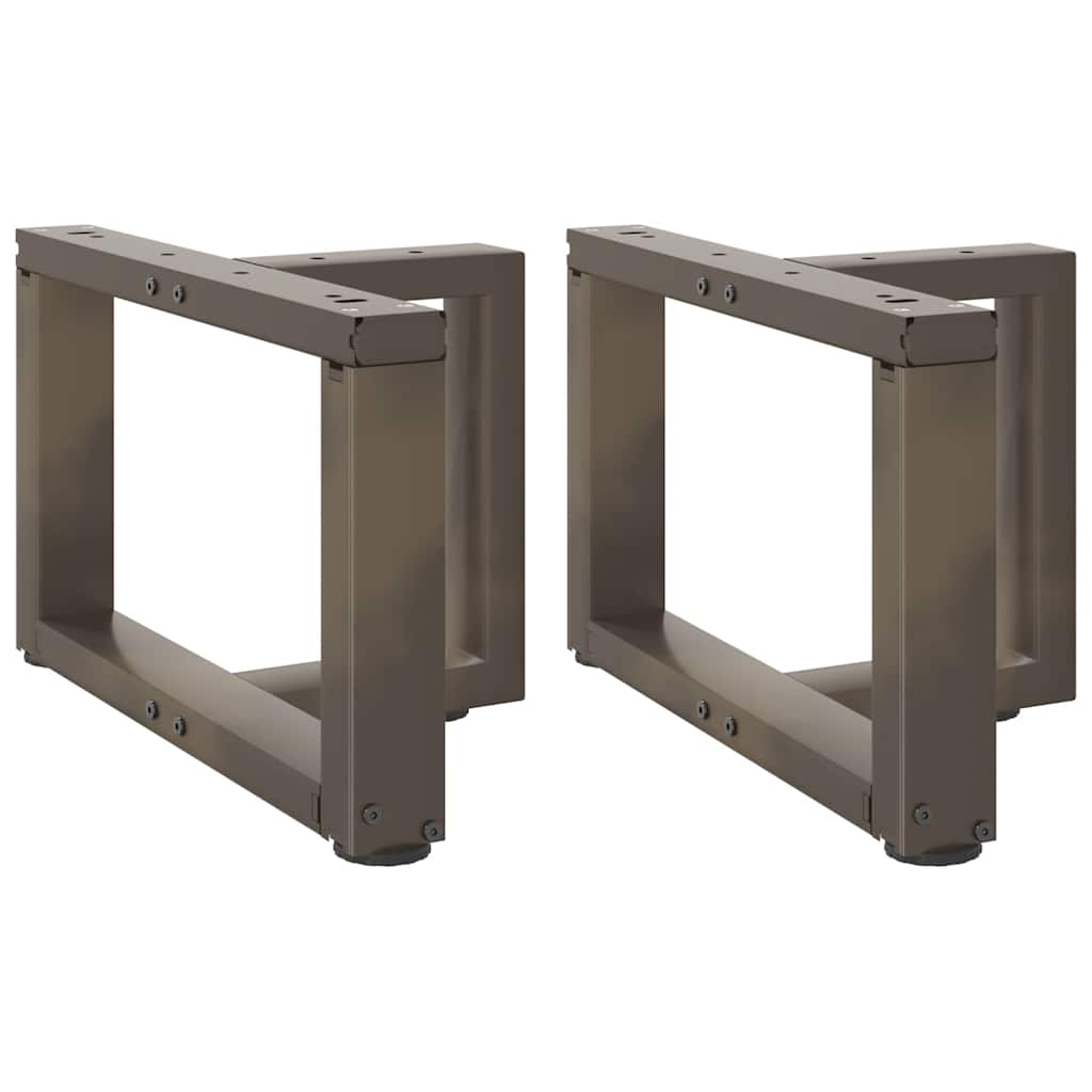 vidaXL Coffee Table Legs T-Shaped 2 pcs Black 50x25x(30-31) cm Steel