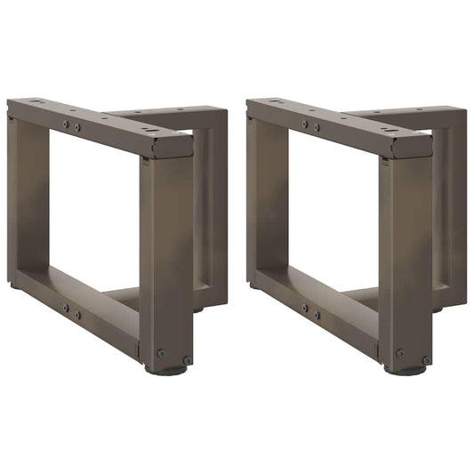 vidaXL Coffee Table Legs T-Shaped 2 pcs Black 50x25x(30-31) cm Steel