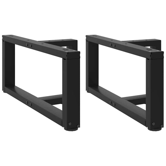 vidaXL Coffee Table Legs T-Shaped 2 pcs Black 60x25x(30-31) cm Steel