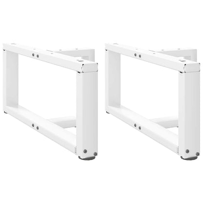 vidaXL Coffee Table Legs T-Shaped 2 pcs White 60x25x(30-31) cm Steel