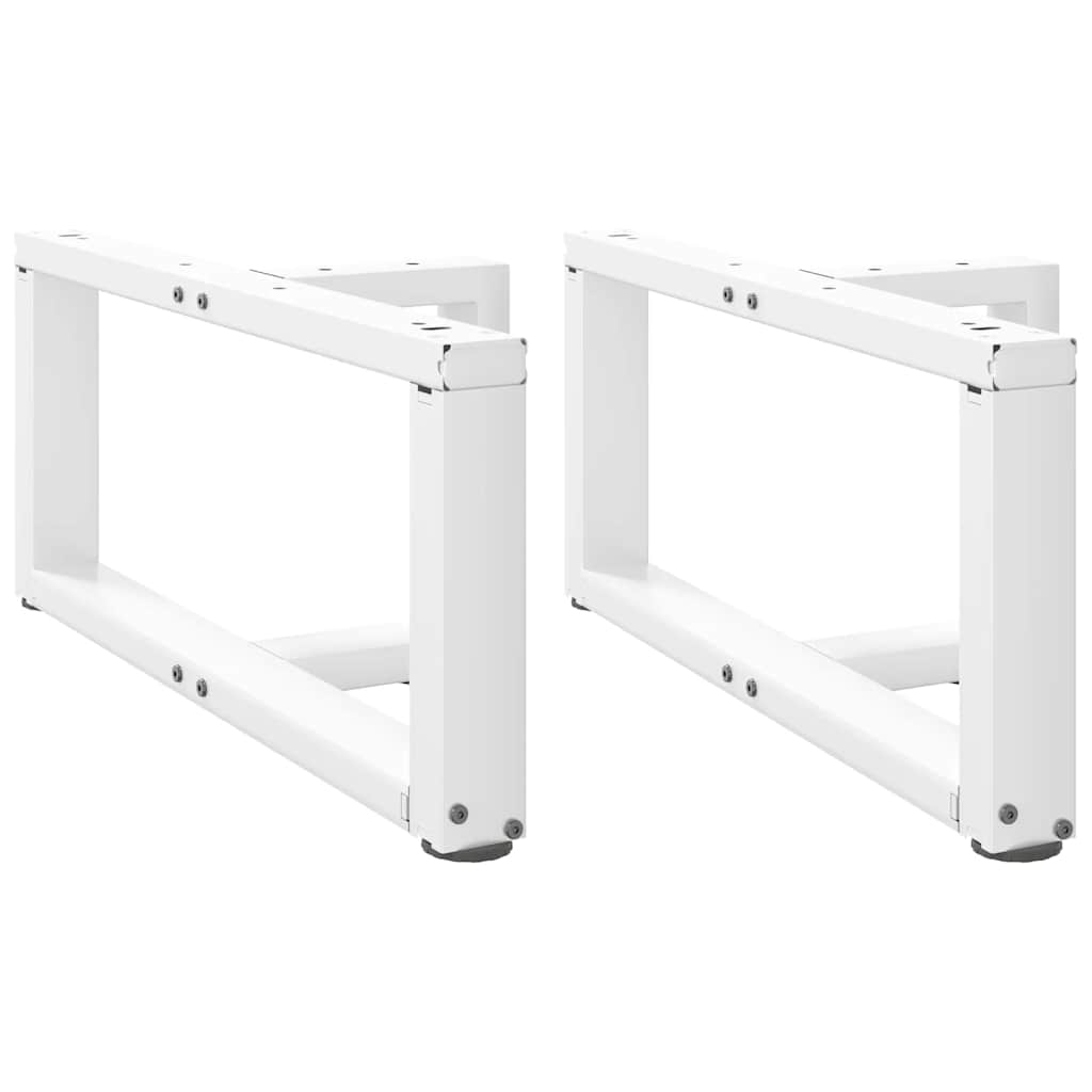 vidaXL Coffee Table Legs T-Shaped 2 pcs White 60x25x(30-31) cm Steel