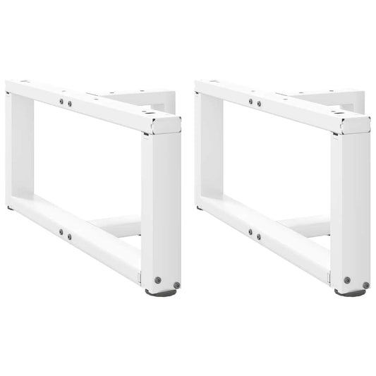 vidaXL Coffee Table Legs T-Shaped 2 pcs White 60x25x(30-31) cm Steel