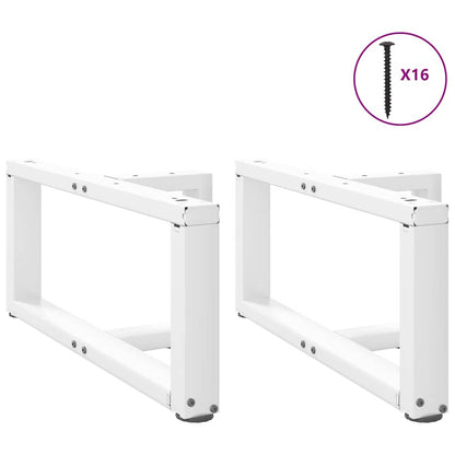 vidaXL Coffee Table Legs T-Shaped 2 pcs White 60x25x(30-31) cm Steel