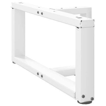 vidaXL Coffee Table Legs T-Shaped 2 pcs White 60x25x(30-31) cm Steel