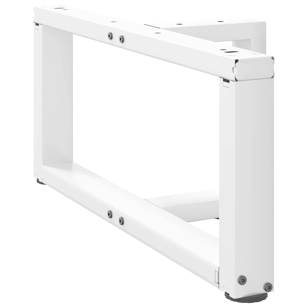 vidaXL Coffee Table Legs T-Shaped 2 pcs White 60x25x(30-31) cm Steel