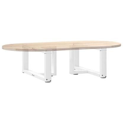 vidaXL Coffee Table Legs T-Shaped 2 pcs White 60x25x(30-31) cm Steel