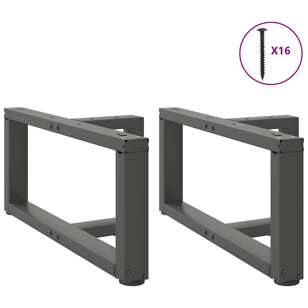vidaXL Coffee Table Legs T-Shaped 2 pcs Anthracite 60x25x(30-31) cm Steel