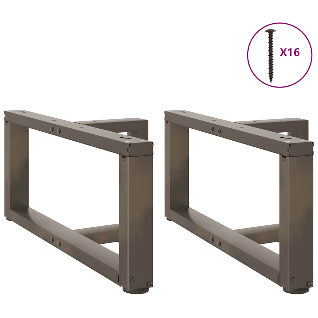 vidaXL Coffee Table Legs T-Shaped 2 pcs Black 60x25x(30-31) cm Steel