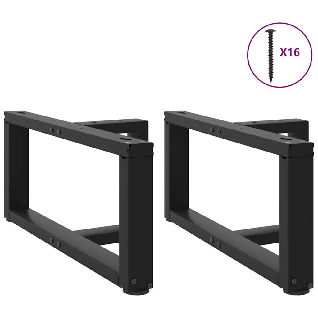 vidaXL Coffee Table Legs T-Shaped 2 pcs Black 70x25x(30-31) cm Steel