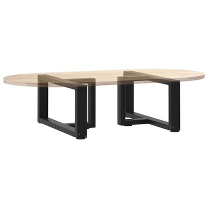 vidaXL Coffee Table Legs T-Shaped 2 pcs Black 70x25x(30-31) cm Steel