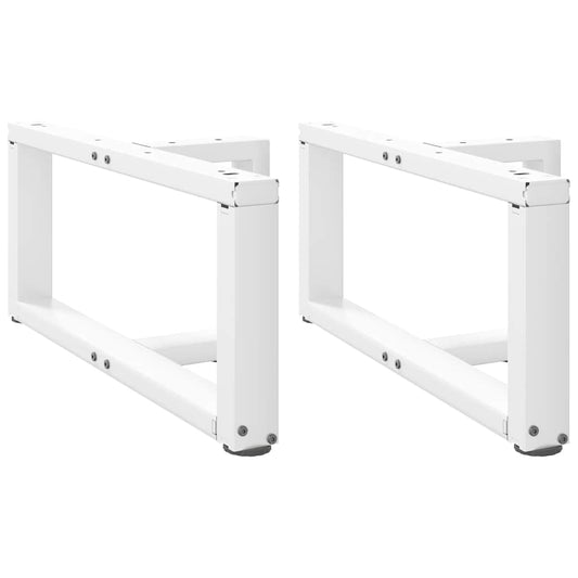 vidaXL Coffee Table Legs T-Shaped 2 pcs White 70x25x(30-31) cm Steel