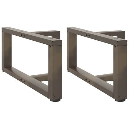 vidaXL Coffee Table Legs T-Shaped 2 pcs Natural Steel 70x25x(30-31) cm Steel