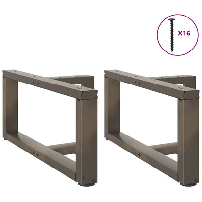 vidaXL Coffee Table Legs T-Shaped 2 pcs Black 70x25x(30-31) cm Steel