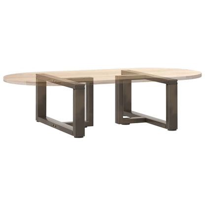 vidaXL Coffee Table Legs T-Shaped 2 pcs Black 70x25x(30-31) cm Steel