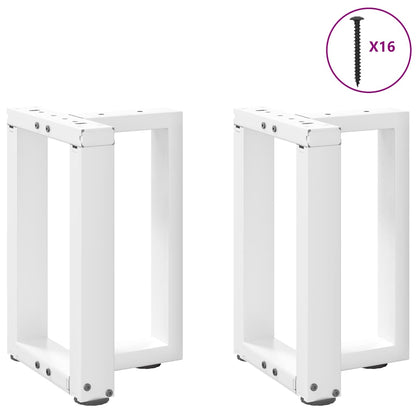 vidaXL Coffee Table Legs T-Shaped 2 pcs White 28x25x(42-43) cm Steel