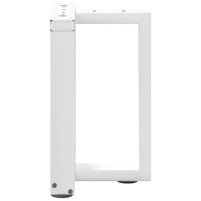 vidaXL Coffee Table Legs T-Shaped 2 pcs White 28x25x(42-43) cm Steel