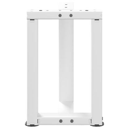 vidaXL Coffee Table Legs T-Shaped 2 pcs White 28x25x(42-43) cm Steel