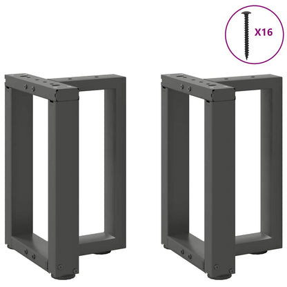vidaXL Coffee Table Legs T-Shaped 2 pcs Anthracite 28x25x(42-43) cm Steel
