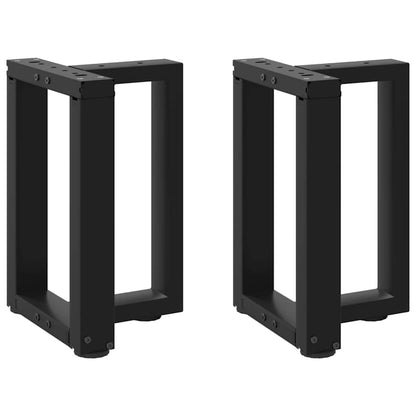 vidaXL Coffee Table Legs T-Shaped 2 pcs Black 38x25x(42-43) cm Steel