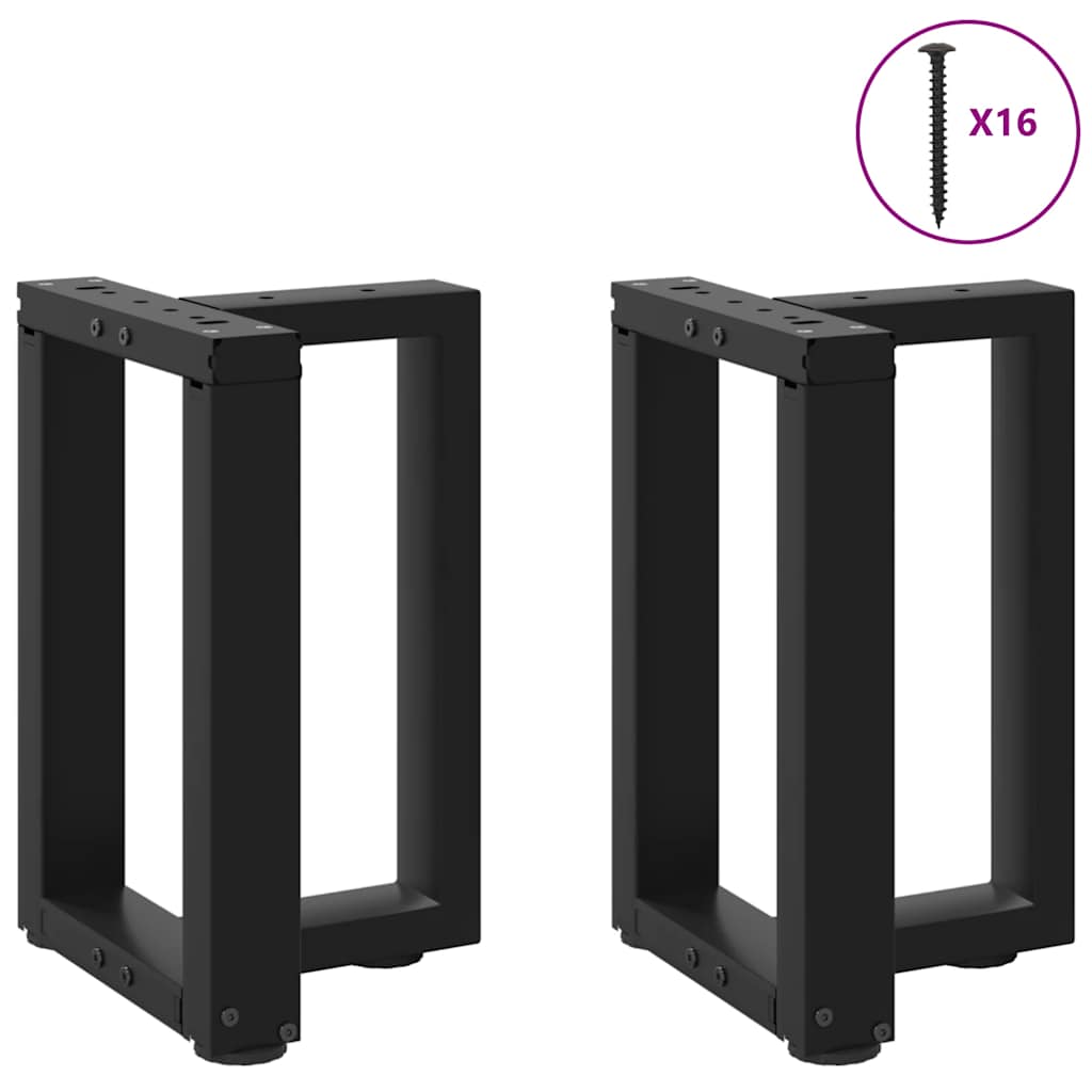 vidaXL Coffee Table Legs T-Shaped 2 pcs Black 38x25x(42-43) cm Steel