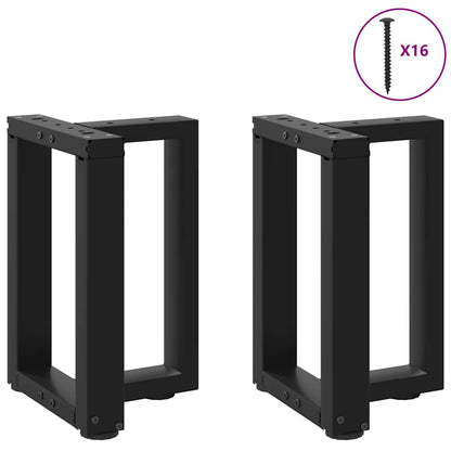 vidaXL Coffee Table Legs T-Shaped 2 pcs Black 38x25x(42-43) cm Steel