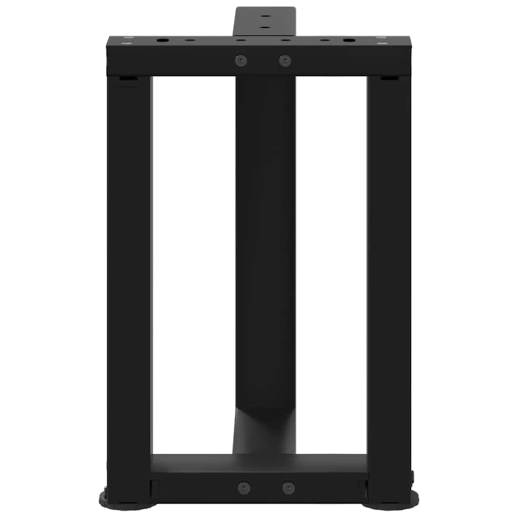 vidaXL Coffee Table Legs T-Shaped 2 pcs Black 38x25x(42-43) cm Steel
