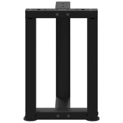 vidaXL Coffee Table Legs T-Shaped 2 pcs Black 38x25x(42-43) cm Steel