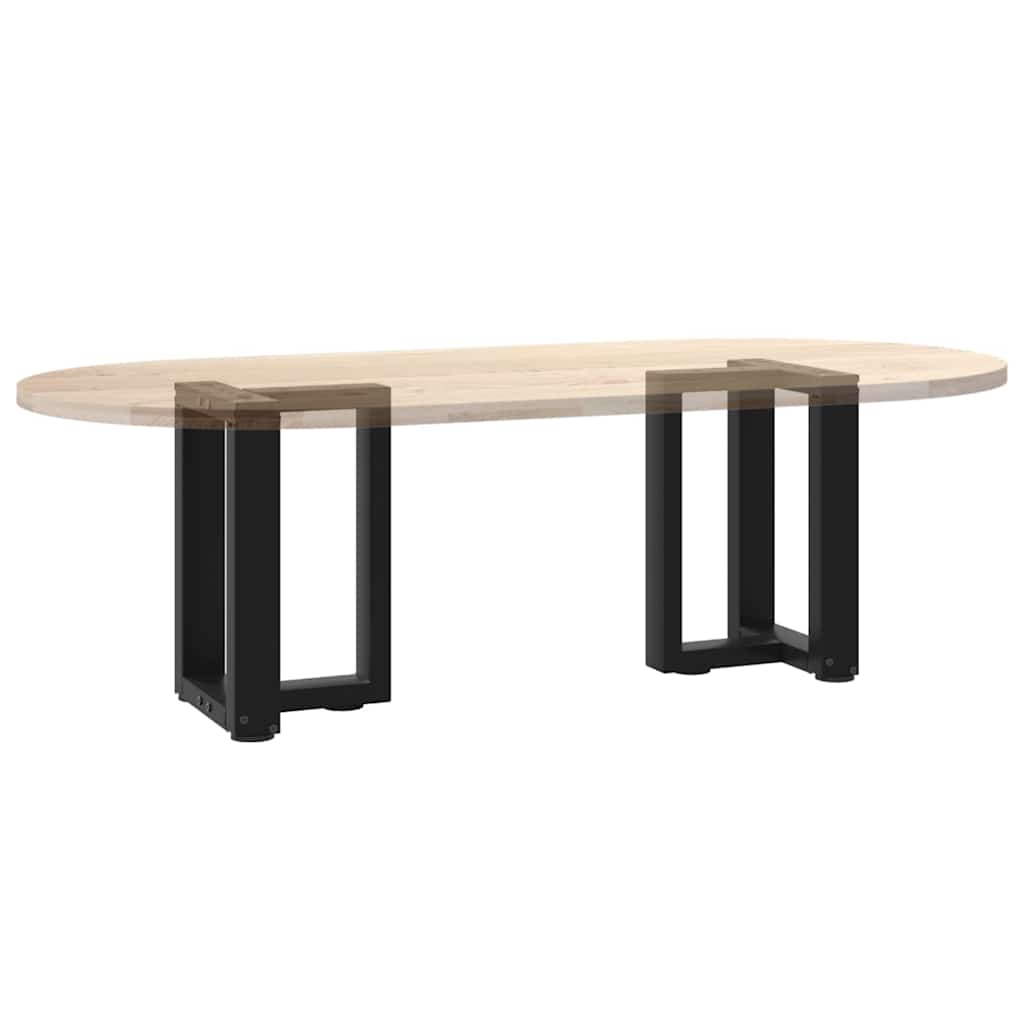 vidaXL Coffee Table Legs T-Shaped 2 pcs Black 38x25x(42-43) cm Steel