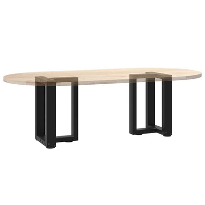vidaXL Coffee Table Legs T-Shaped 2 pcs Black 38x25x(42-43) cm Steel