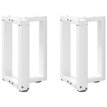 vidaXL Coffee Table Legs T-Shaped 2 pcs White 38x25x(42-43) cm Steel