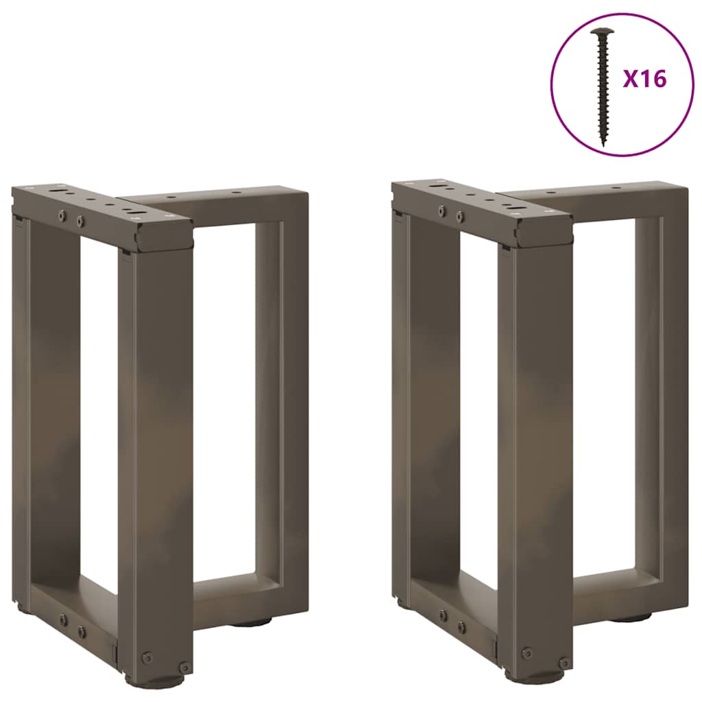 vidaXL Coffee Table Legs T-Shaped 2 pcs Black 38x25x(42-43) cm Steel