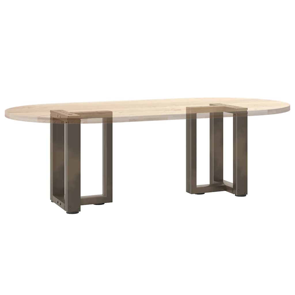 vidaXL Coffee Table Legs T-Shaped 2 pcs Black 38x25x(42-43) cm Steel