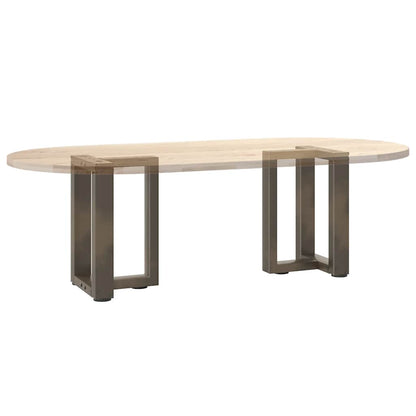 vidaXL Coffee Table Legs T-Shaped 2 pcs Black 38x25x(42-43) cm Steel