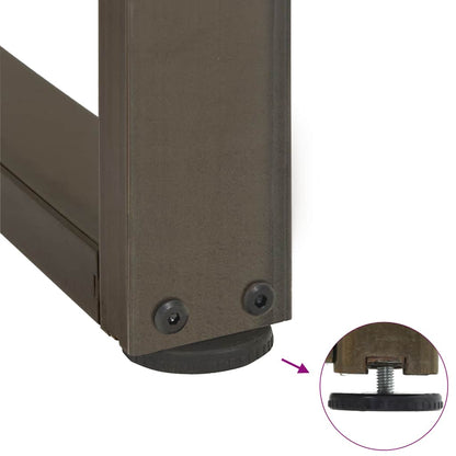 vidaXL Coffee Table Legs T-Shaped 2 pcs Black 38x25x(42-43) cm Steel