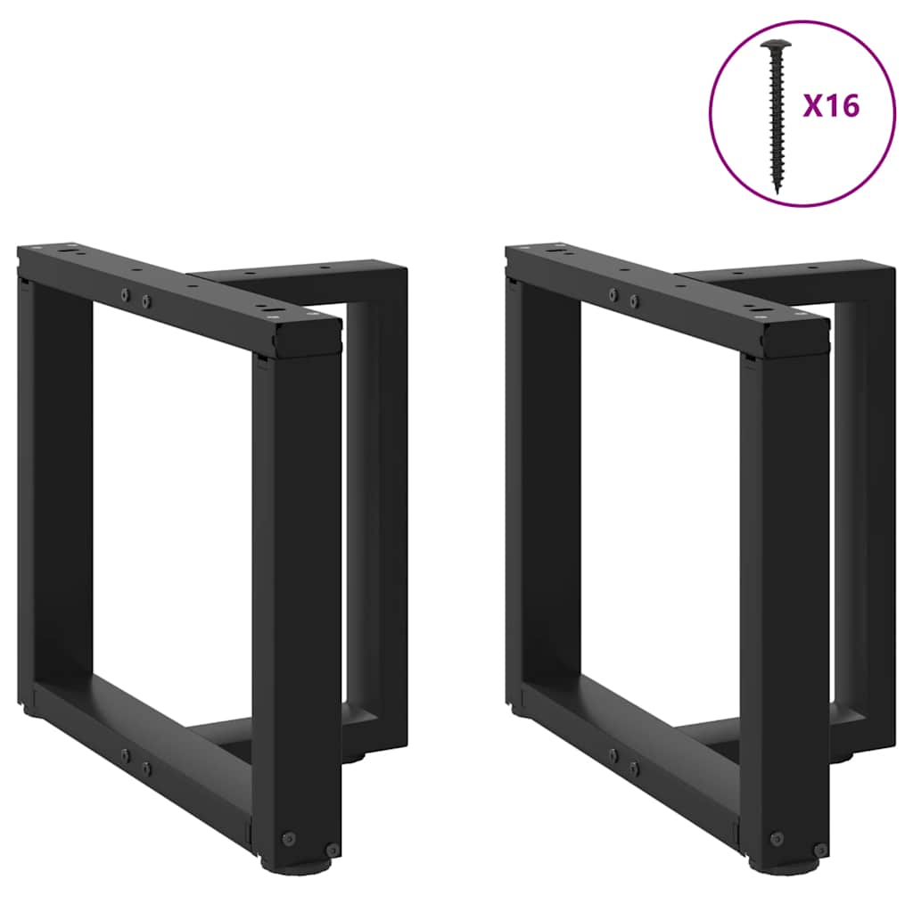 vidaXL Coffee Table Legs T-Shaped 2 pcs Black 50x25x(42-43) cm Steel