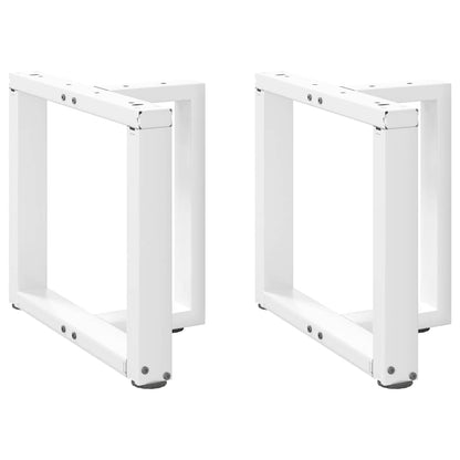 vidaXL Coffee Table Legs T-Shaped 2 pcs White 50x25x(42-43) cm Steel