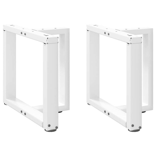 vidaXL Coffee Table Legs T-Shaped 2 pcs White 50x25x(42-43) cm Steel