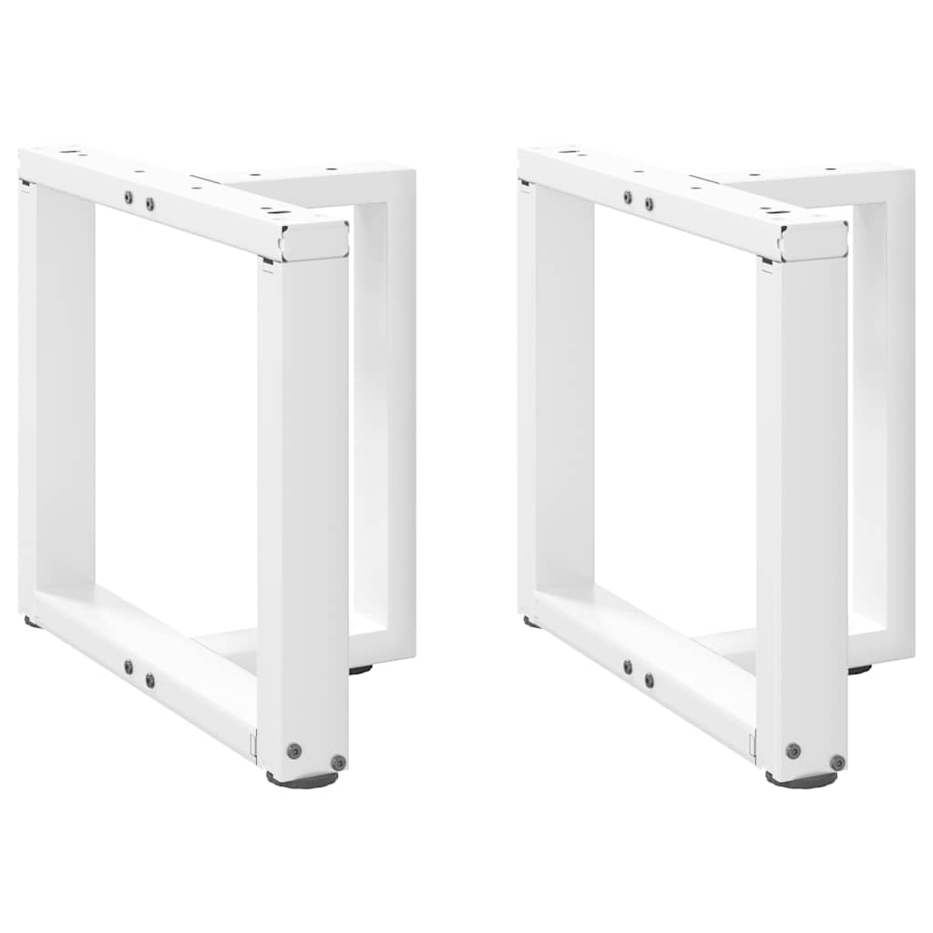 vidaXL Coffee Table Legs T-Shaped 2 pcs White 50x25x(42-43) cm Steel